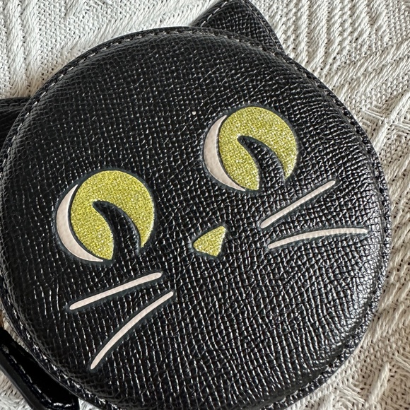 NWOT! RARE! Coach Coin Case Wallet With Halloween Black Cat CW464 - Picture 3 of 6